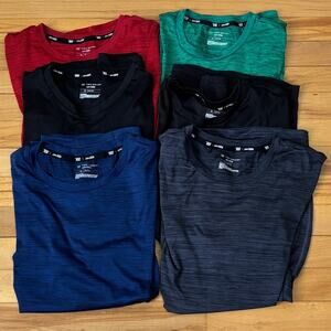 Tek Gear Bundle of 6 T Shirts Medium workout gym athletic black blue green red